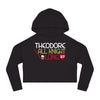 Hoodie Theodore All Knight Long Women's Cropped Hooded Sweatshirt