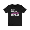 T-Shirt "Eat Sleep Hockey Repeat" Unisex Jersey Tee