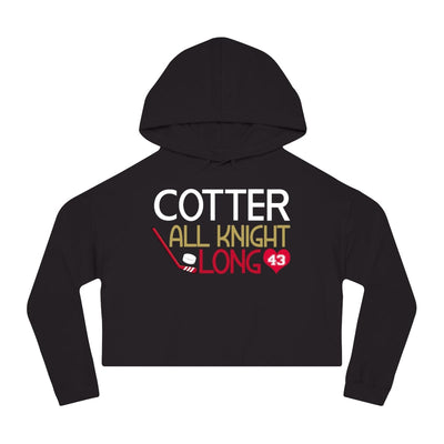 Hoodie Cotter All Knight Long Women's Cropped Hooded Sweatshirt