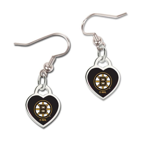 Boston Bruins 3D Heart Dangle Earrings