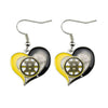 Boston Bruins Heart Swirl Earrings