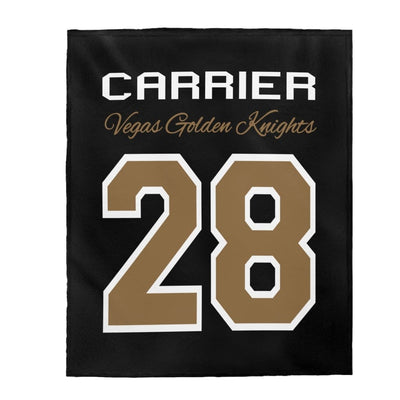 All Over Prints Carrier 28 Vegas Golden Knights Velveteen Plush Blanket