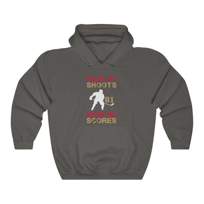 Hoodie Charcoal / S Marchy Shoots, Marchy Scores Unisex Hooded Sweatshirt
