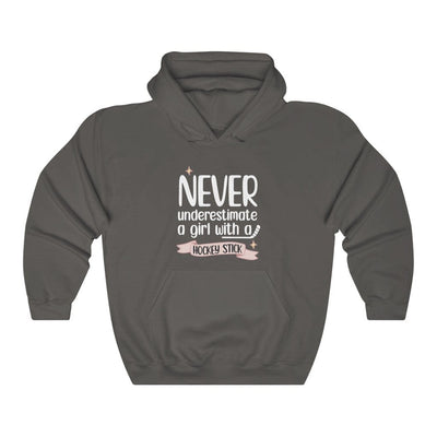 Hoodie "Never Underestimate A Girl With A Hockey Stick" Unisex Hooded Sweatshirt