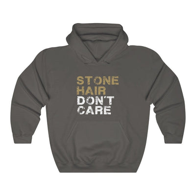 Hoodie Charcoal / S Stone Hair, Don't Care Unisex Hooded Sweatshirt