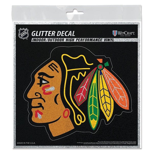 Chicago Blackhawks Glitter Decal Promo, 6x6 Inch