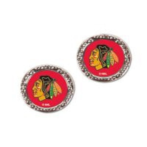 Chicago Blackhawks Round Post Earrings