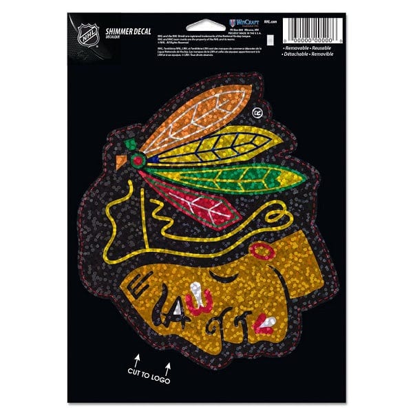 Chicago Blackhawks Shimmer Decal, 5x7 Inch