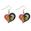 Chicago Blackhawks Swirl Heart Earrings