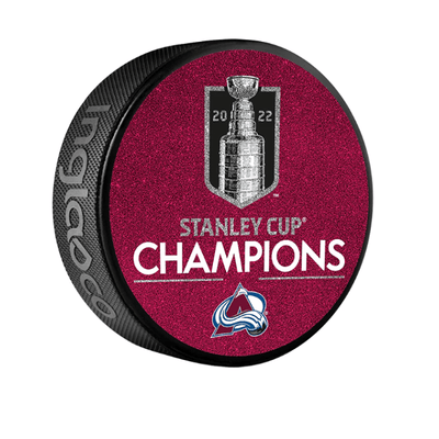 Colorado Avalanche 2022 Stanley Cup Champions Special Edition Glitter Puck In Cube