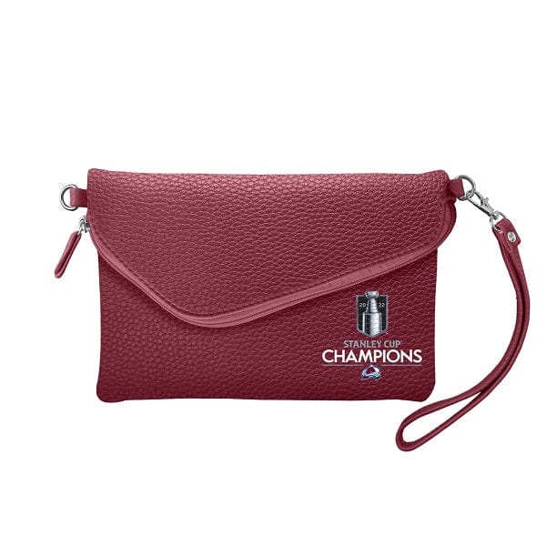 Colorado Avalanche Stanley Cup Champions Design Fold Over Pebble Crossbody Purse