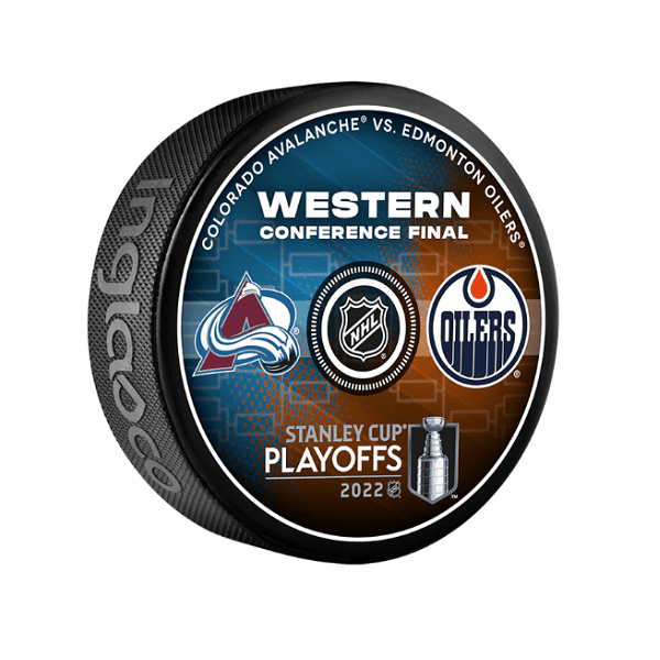Colorado Avalanche vs. Edmonton Oilers Round 3 Western Conference Final Match-Up Souvenir Hockey Puck