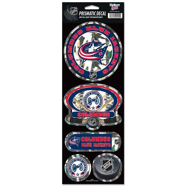 Columbus Blue Jackets Prismatic Decals Sheet