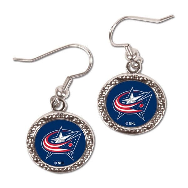 Columbus Blue Jackets Round Dangle Earrings