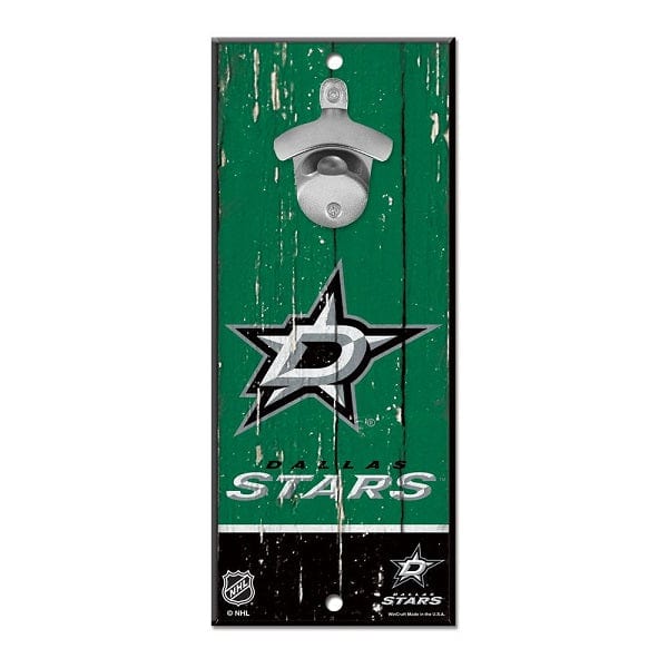 Dallas Stars Bottle Opener Sign, 5x11"