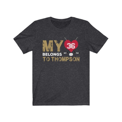 T-Shirt Dark Grey Heather / S My Heart Belongs To Thompson Unisex Jersey Tee