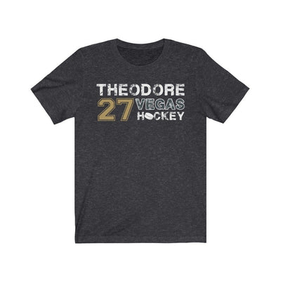 T-Shirt Dark Grey Heather / S Theodore 27 Vegas Hockey Unisex Jersey Tee
