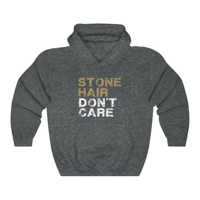 Hoodie Dark Heather / S Stone Hair, Don't Care Unisex Hooded Sweatshirt