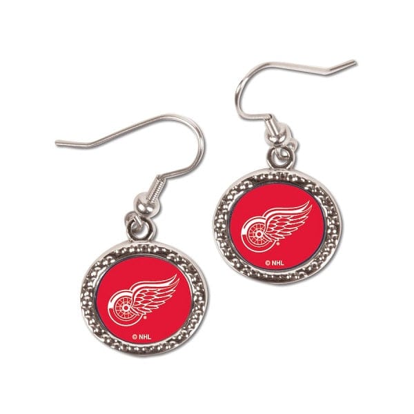 Detroit Red Wings Round Dangle Earrings