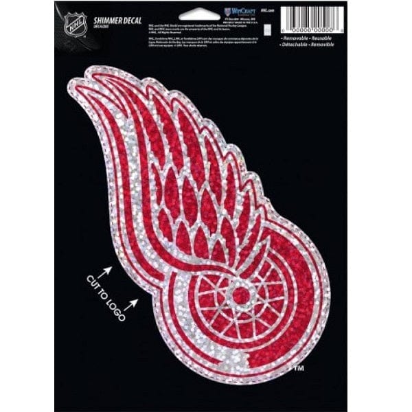 Detroit Red Wings Shimmer Decal, 5x7 Inch