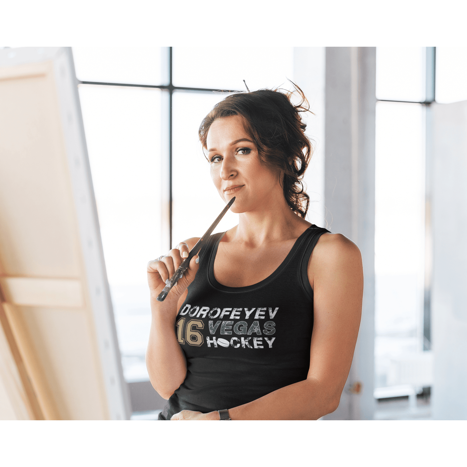 Tank Top Dorofeyev 16 Vegas Hockey Women's Tri-Blend Racerback Tank Top