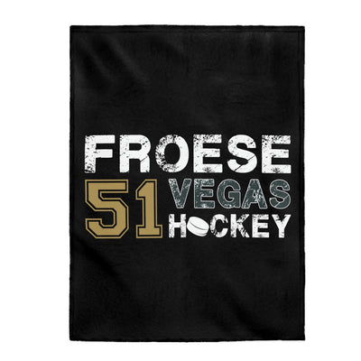 All Over Prints Froese 51 Vegas Hockey Velveteen Plush Blanket