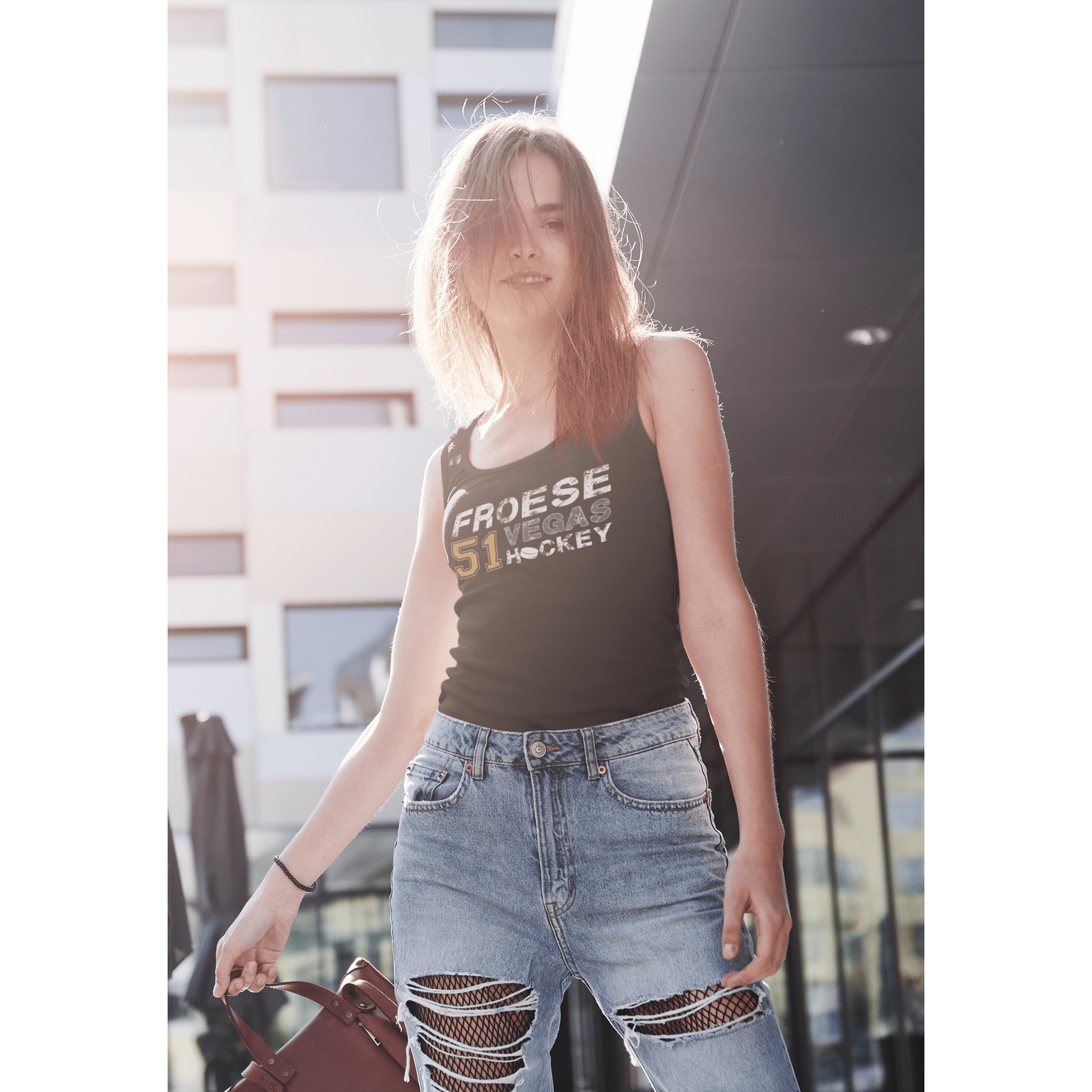 Tank Top Froese 51 Vegas Hockey Women's Tri-Blend Racerback Tank Top