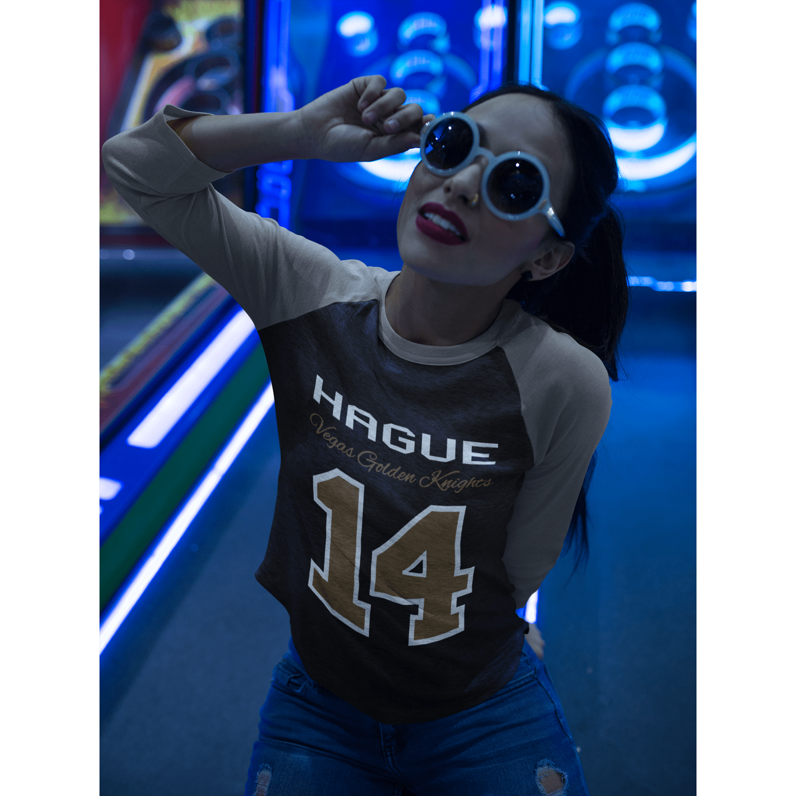 Long-sleeve Hague 14 Unisex Fit Tri-Blend 3/4 Raglan Tee