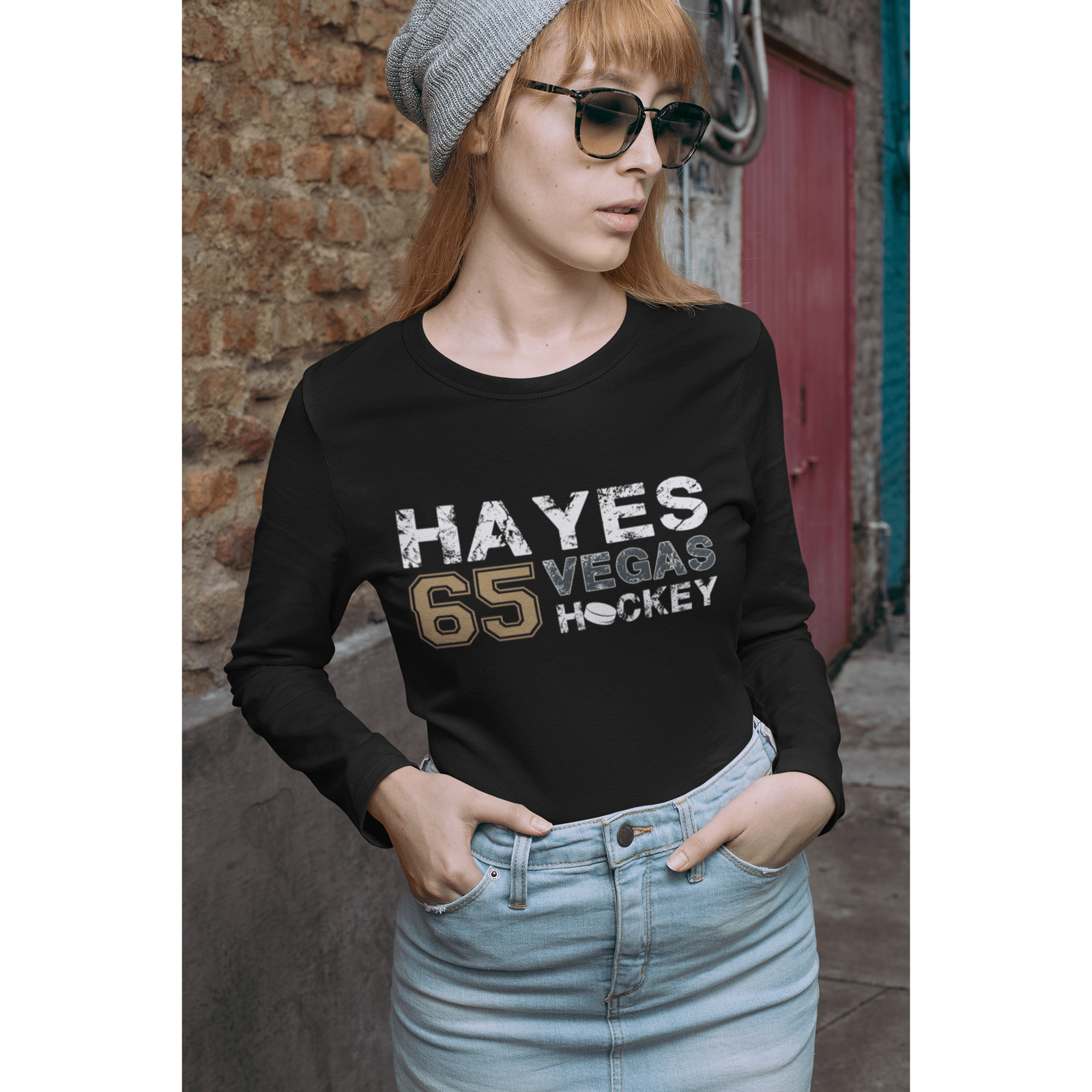 Long-sleeve Hayes 65 Vegas Hockey Unisex Jersey Long Sleeve Shirt