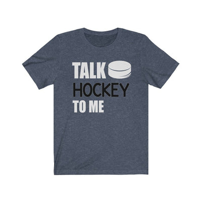 T-Shirt Heather Navy / L "Talk Hockey To Me" Unisex Jersey Tee