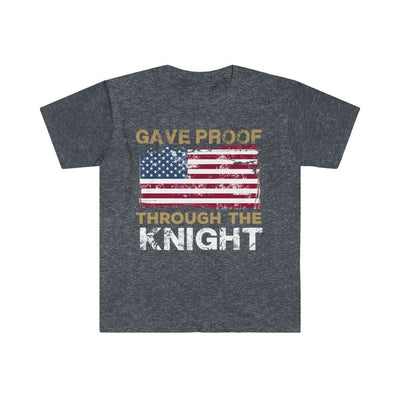 T-Shirt Heather Navy / S Gave Proof Through The Knight Unisex Softstyle T-Shirt