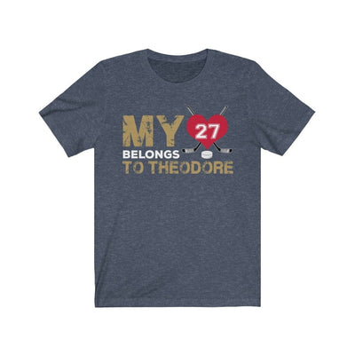 T-Shirt Heather Navy / S My Heart Belongs To Theodore Unisex Jersey Tee
