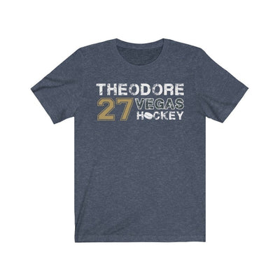 T-Shirt Heather Navy / S Theodore 27 Vegas Hockey Unisex Jersey Tee