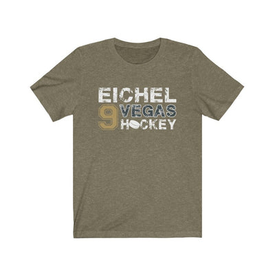 T-Shirt Heather Olive / S Eichel 9 Vegas Hockey Unisex Jersey Tee