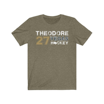 T-Shirt Heather Olive / S Theodore 27 Vegas Hockey Unisex Jersey Tee