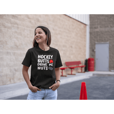 T-Shirt "Hockey Butts Drive Me Nuts" Unisex Jersey Tee