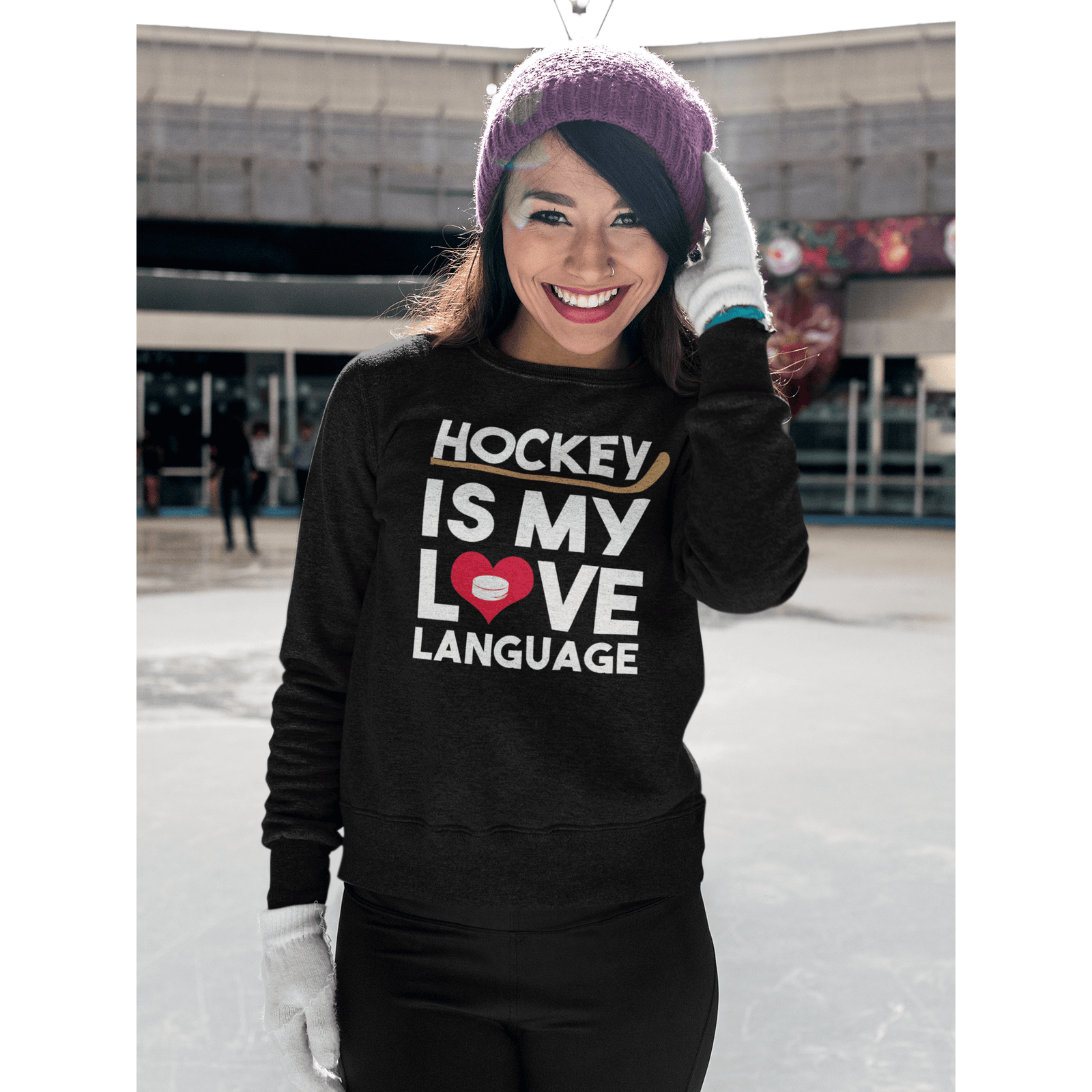 Sweatshirt Hockey Is My Love Language Unisex Crewneck Sweatshirt