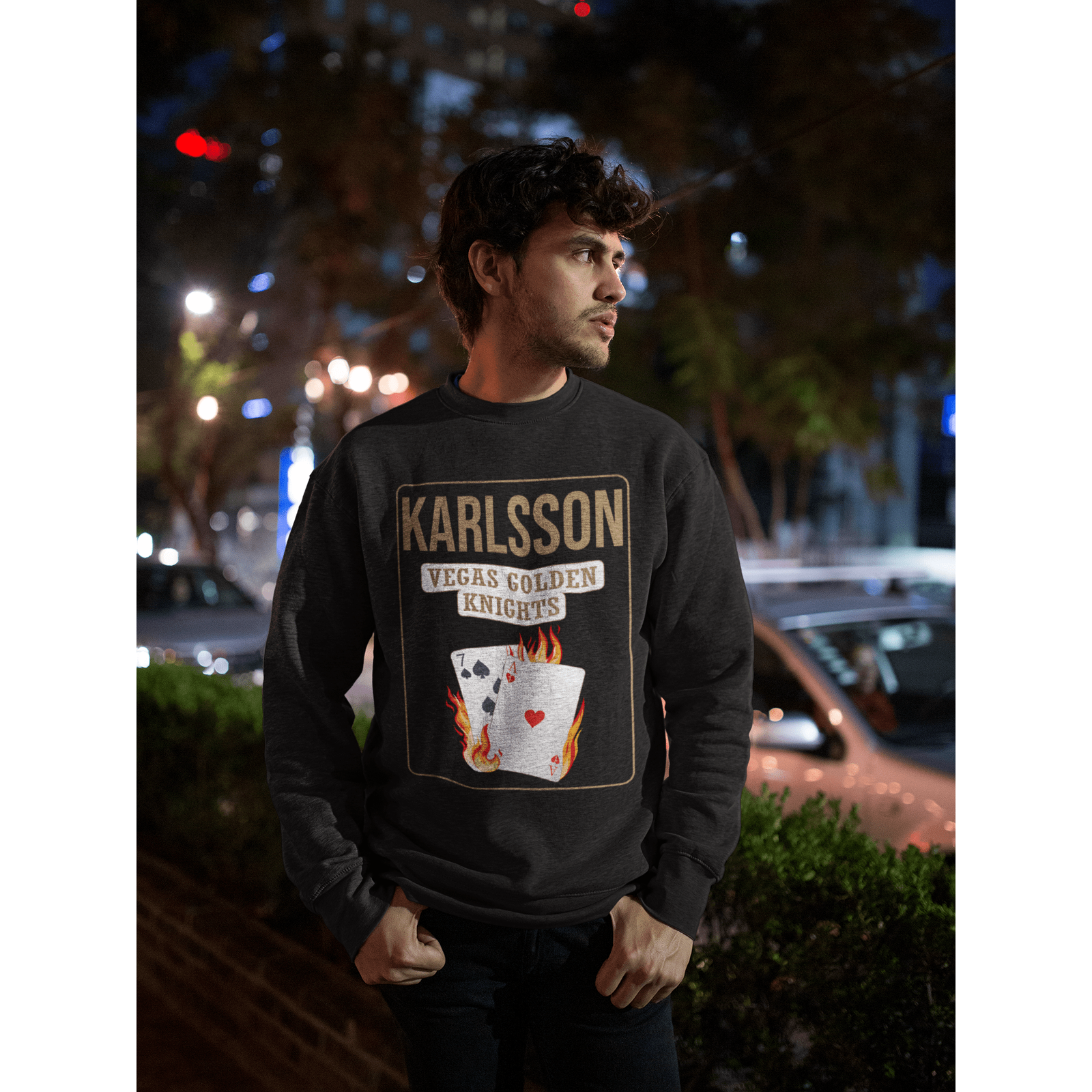 Long-sleeve Karlsson 71 Poker Cards Unisex Jersey Long Sleeve Shirt