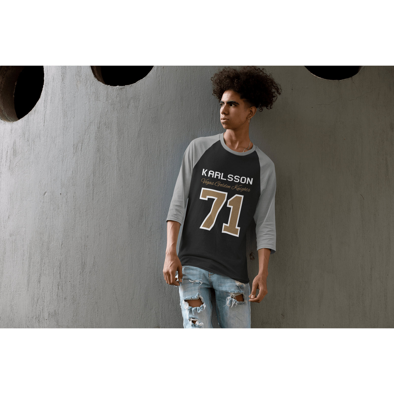 Long-sleeve Karlsson 71 Unisex Fit Tri-Blend 3/4 Raglan Tee