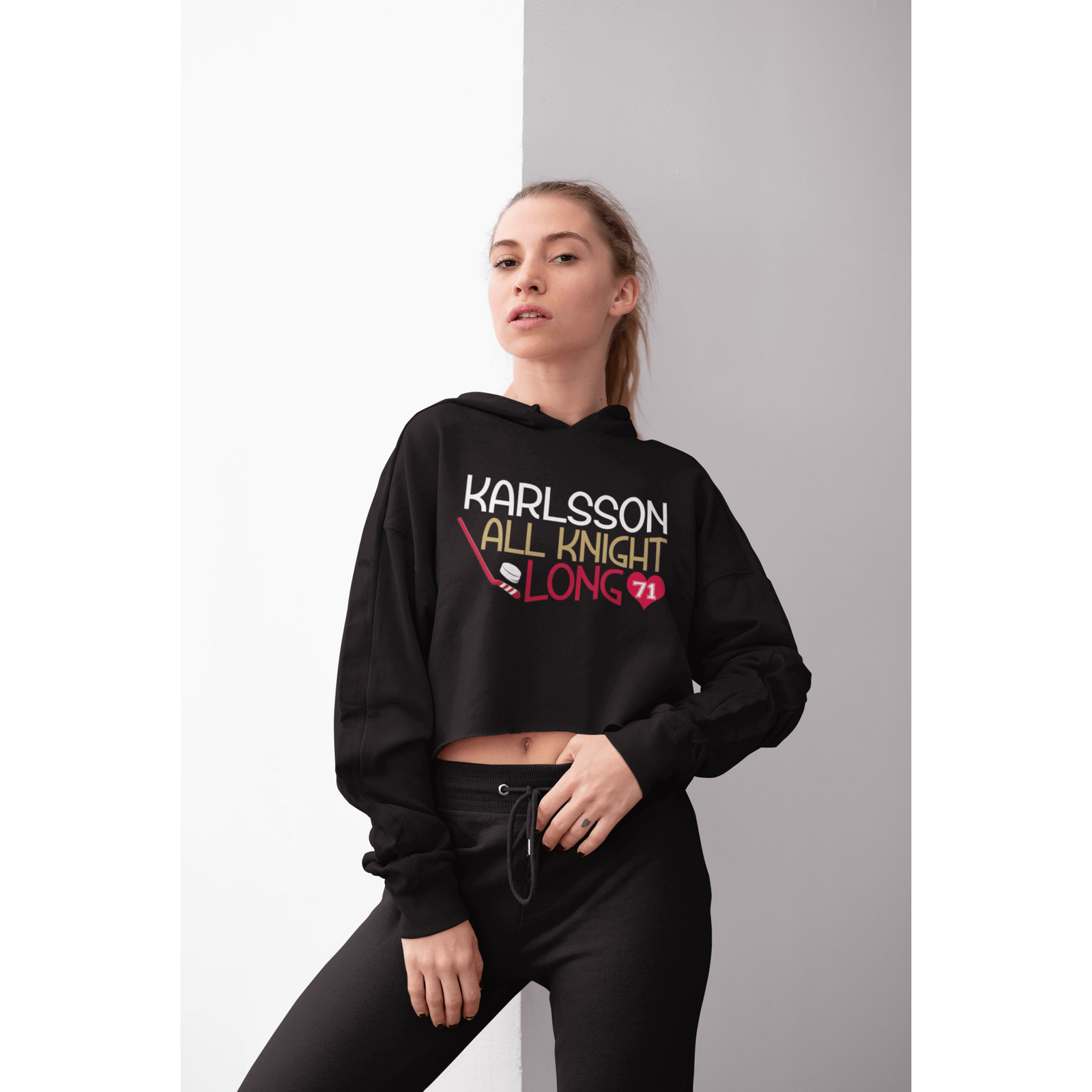 Hoodie Karlsson All Knight Long Women's Cropped Hooded Sweatshirt