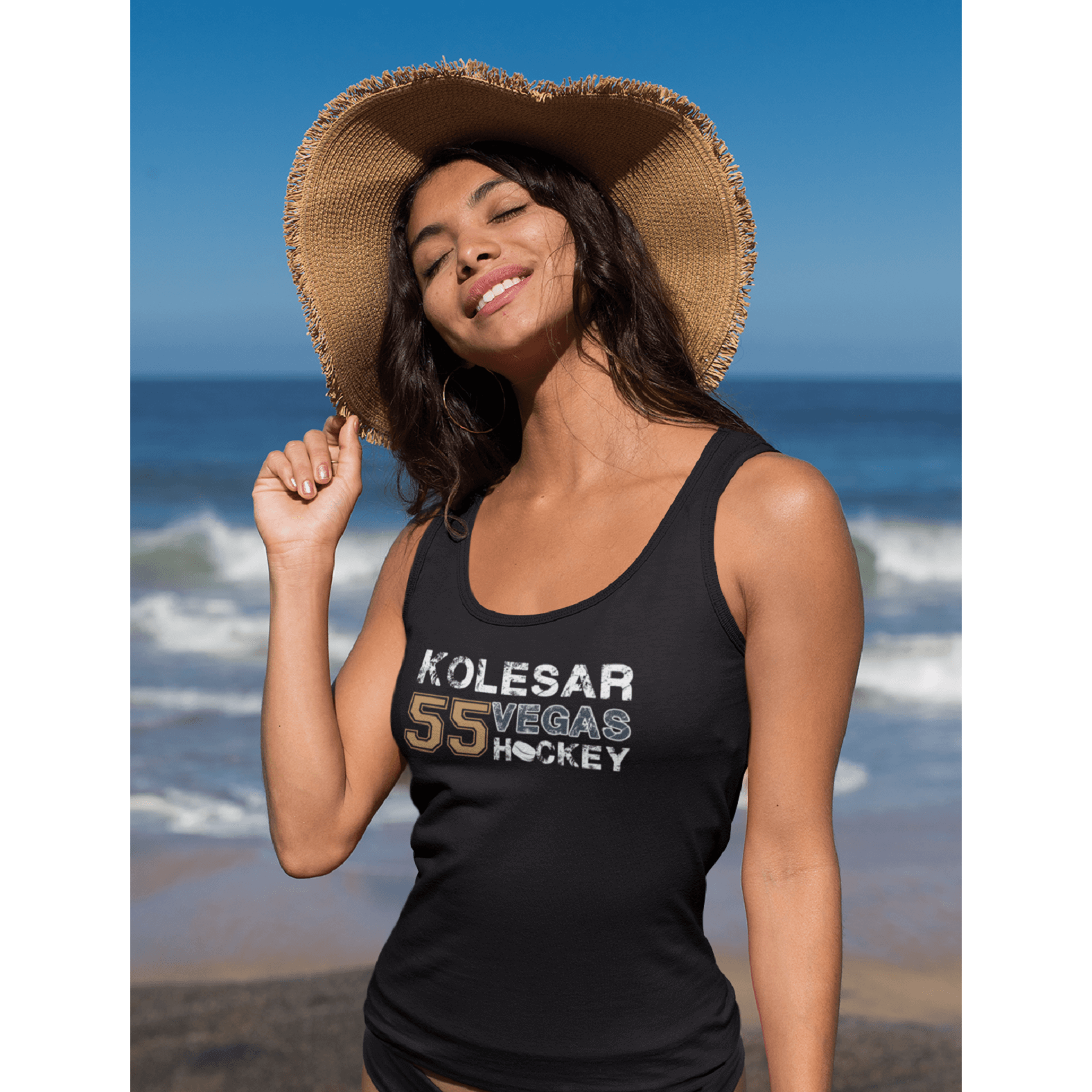 Tank Top Kolesar 55 Vegas Hockey Women's Tri-Blend Racerback Tank