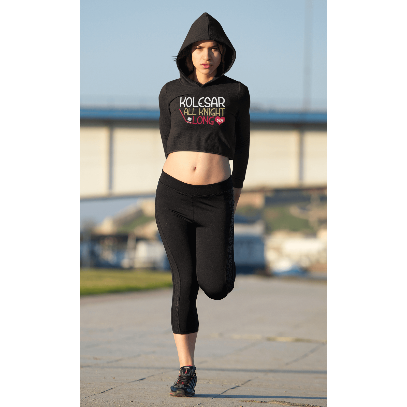 Hoodie Kolesar All Knight Long Women's Cropped Hooded Sweatshirt