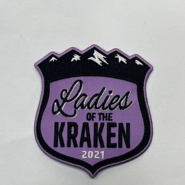 Ladies Of The Kraken Embroidered Patch - Hockey Fight Cancer Color Theme