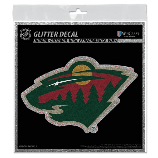 Minnesota Wild Glitter Decal, 6x6 Inch