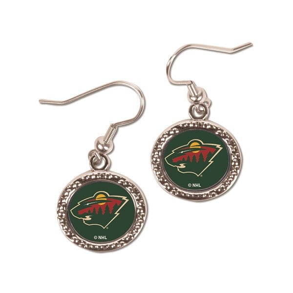 Minnesota Wild Round Dangle Earrings