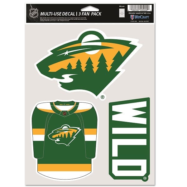 Minnesota Wild Special Edition Multi-Use Decal, 3 Pack