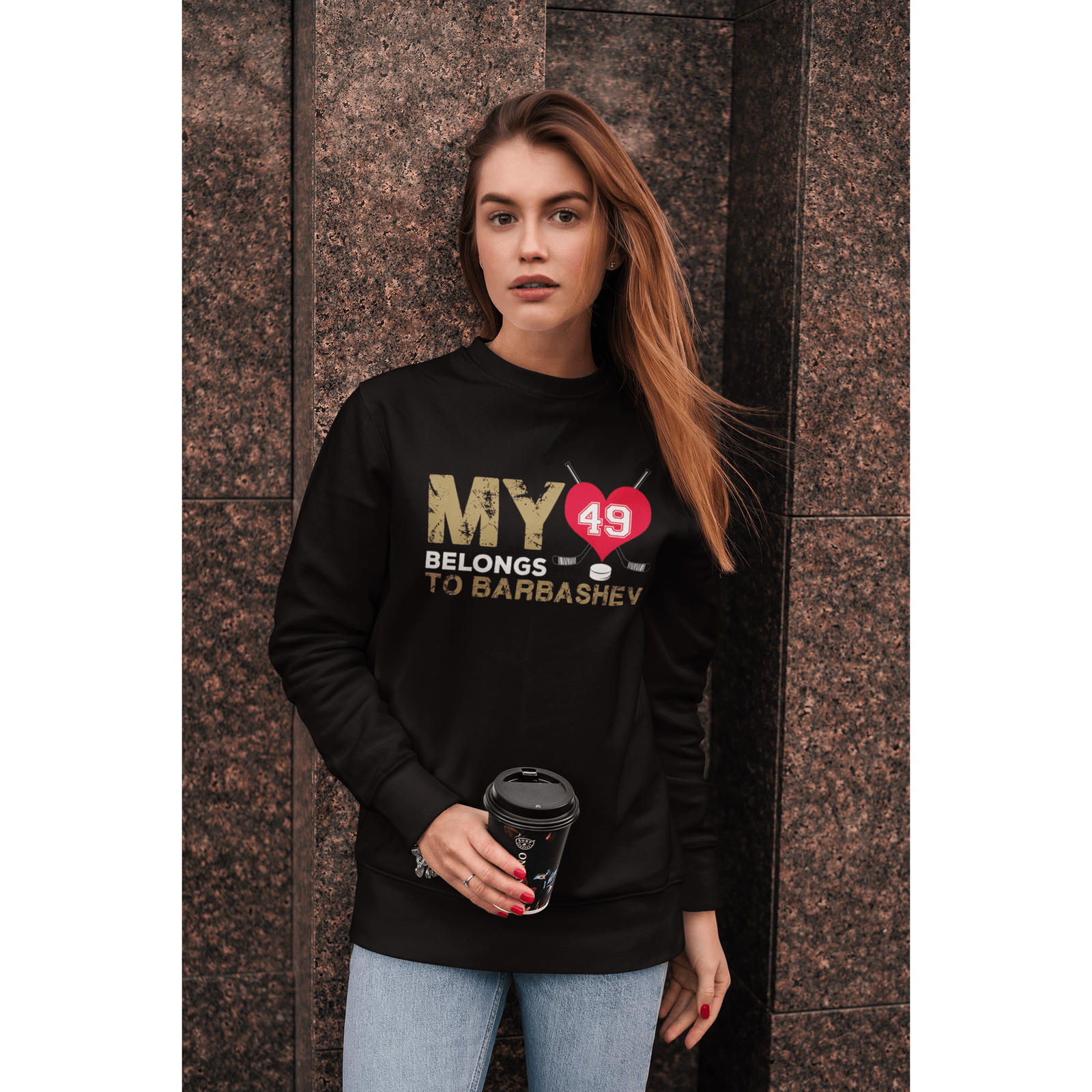 Sweatshirt My Heart Belongs To Barbashev Unisex Crewneck Sweatshirt