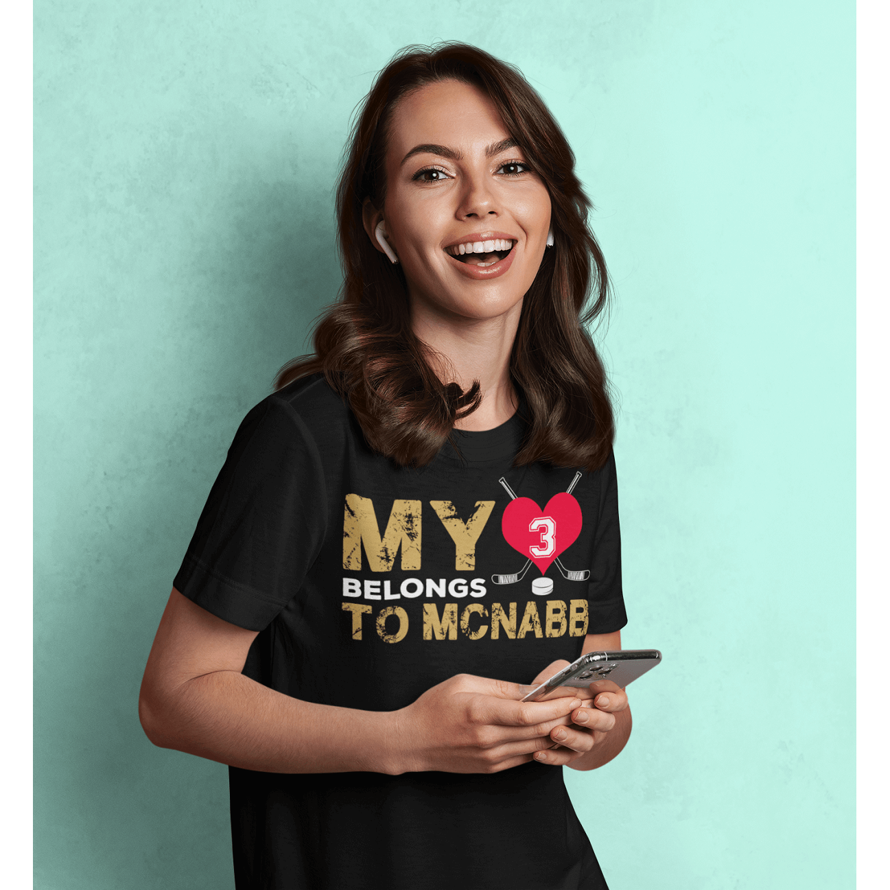 T-Shirt My Heart Belongs To McNabb Unisex Jersey Tee