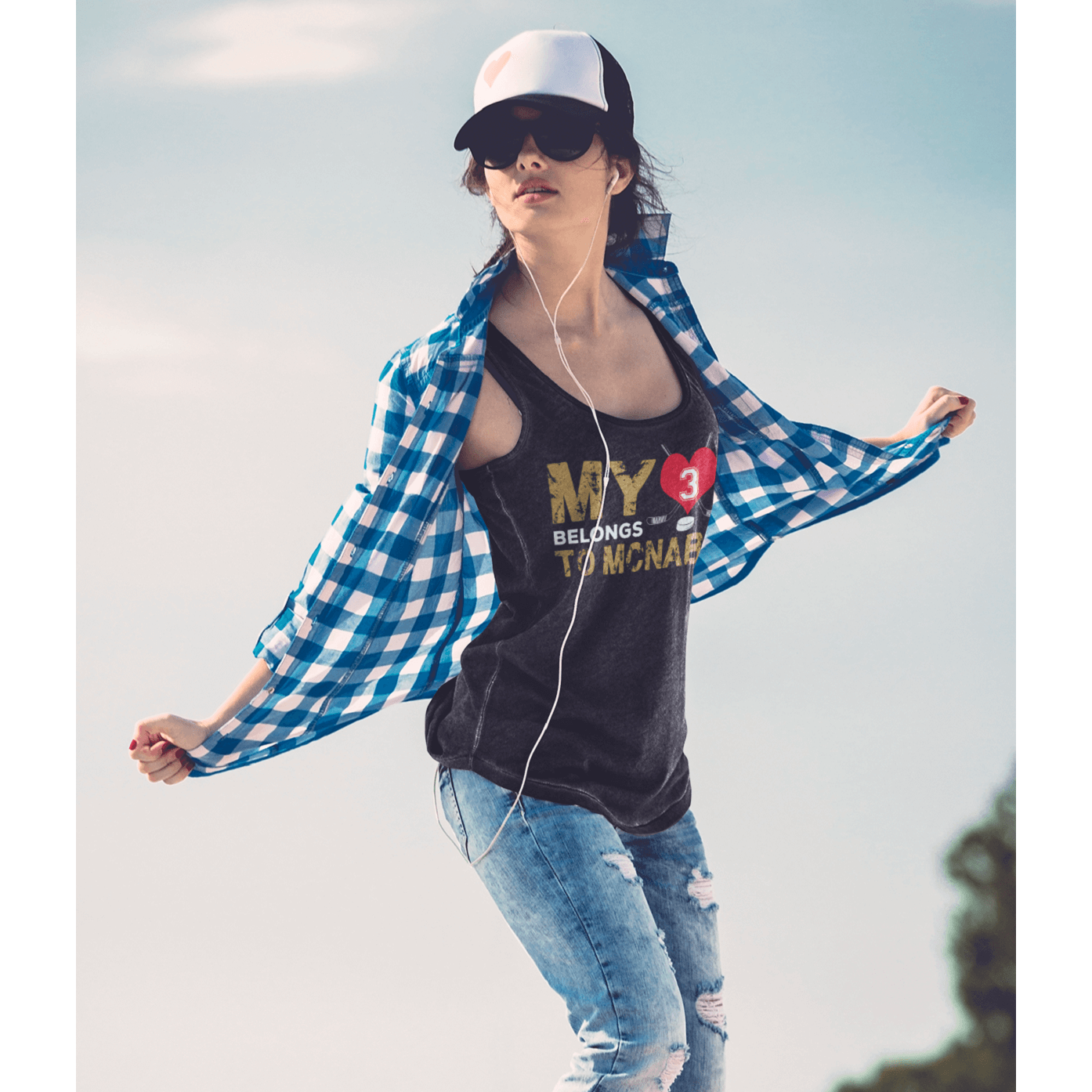 Tank Top My Heart Belongs To McNabb Women's Tri-Blend Racerback Tank