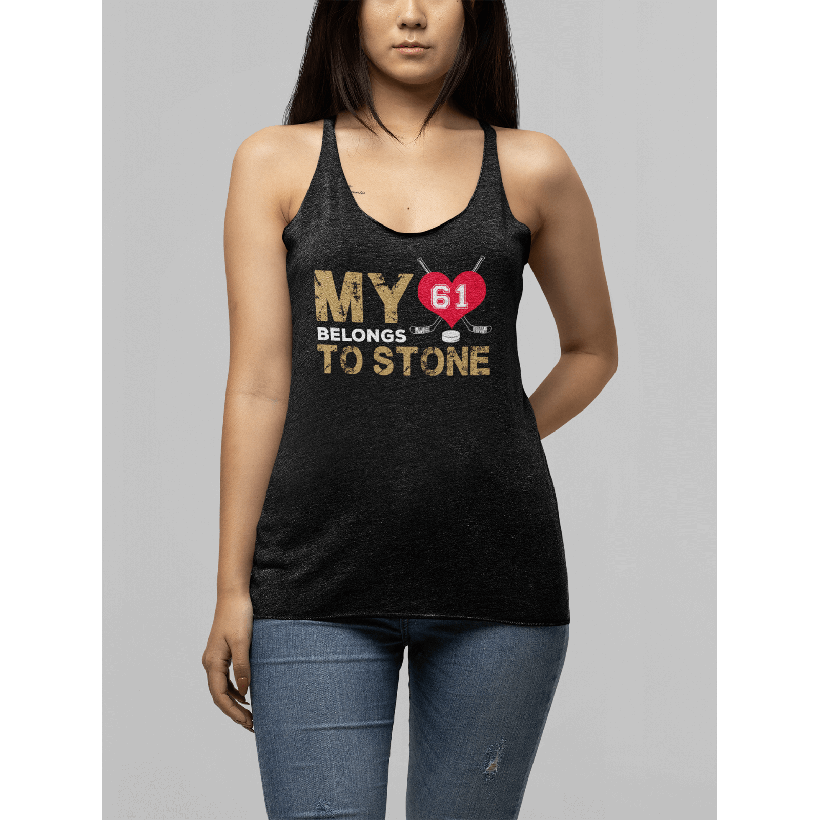 Tank Top My Heart Belongs To Stone Women's Tri-Blend Racerback Tank
